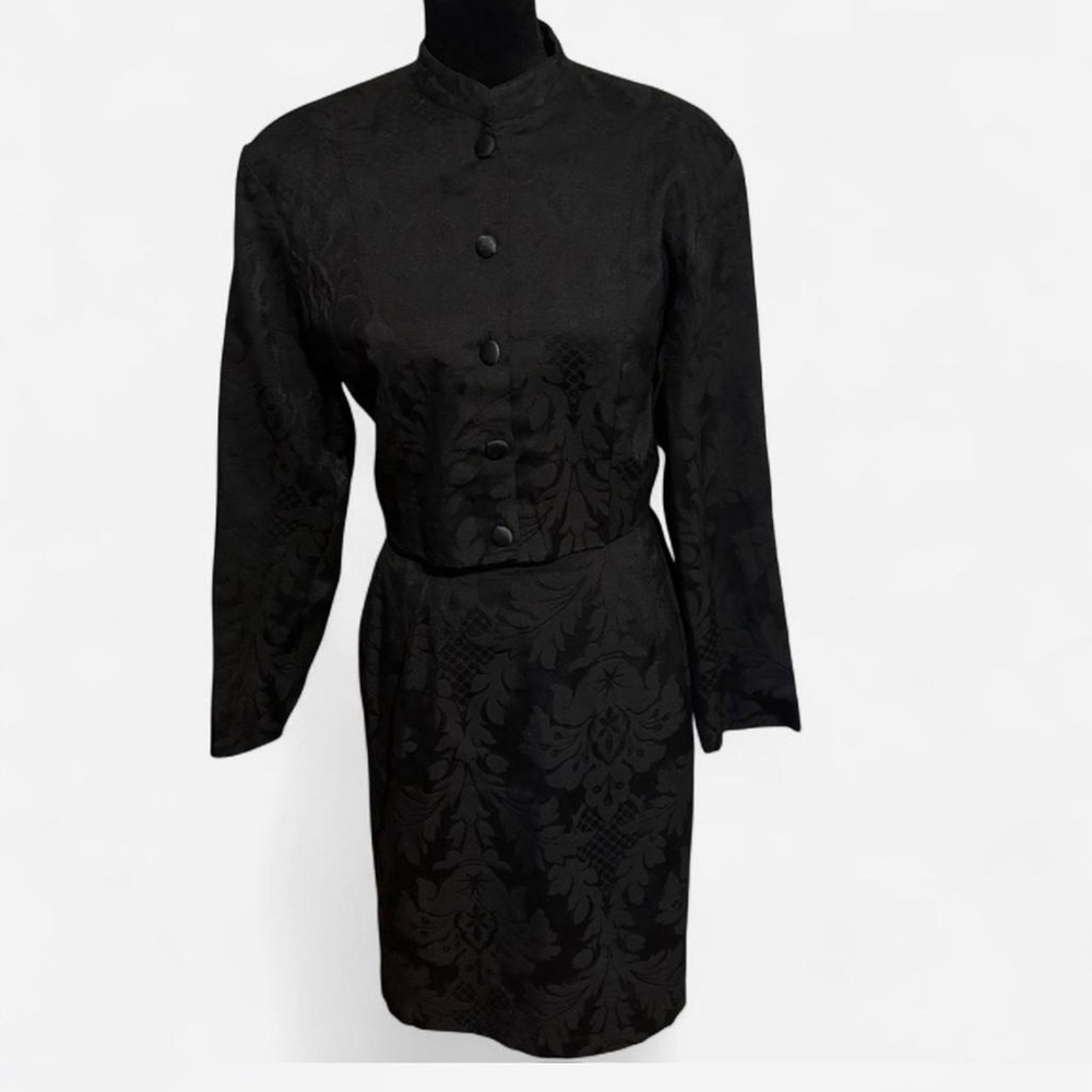 Passport Black vintage two piece jacket and skirt. Size: L
